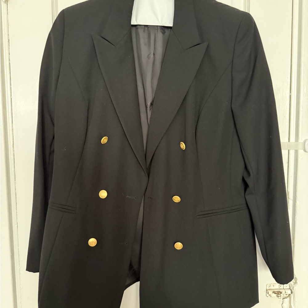Escada Vintage Elegant Black Jacket with Gold Accents